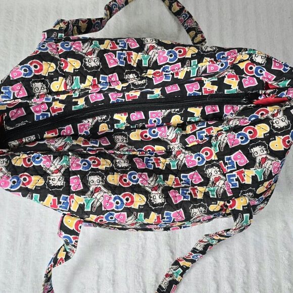 Betty Boop Shoulder Tote Soft‎ Fabric All Over Print Colorful Quilted - Picture 4 of 9